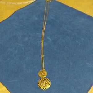 Elegant Plated Gold Pendant Necklace